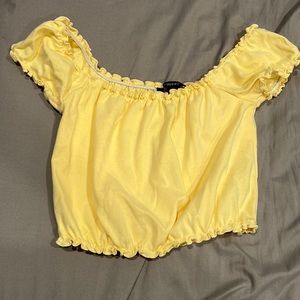Forever 22 small yellow off the shoulder crop top